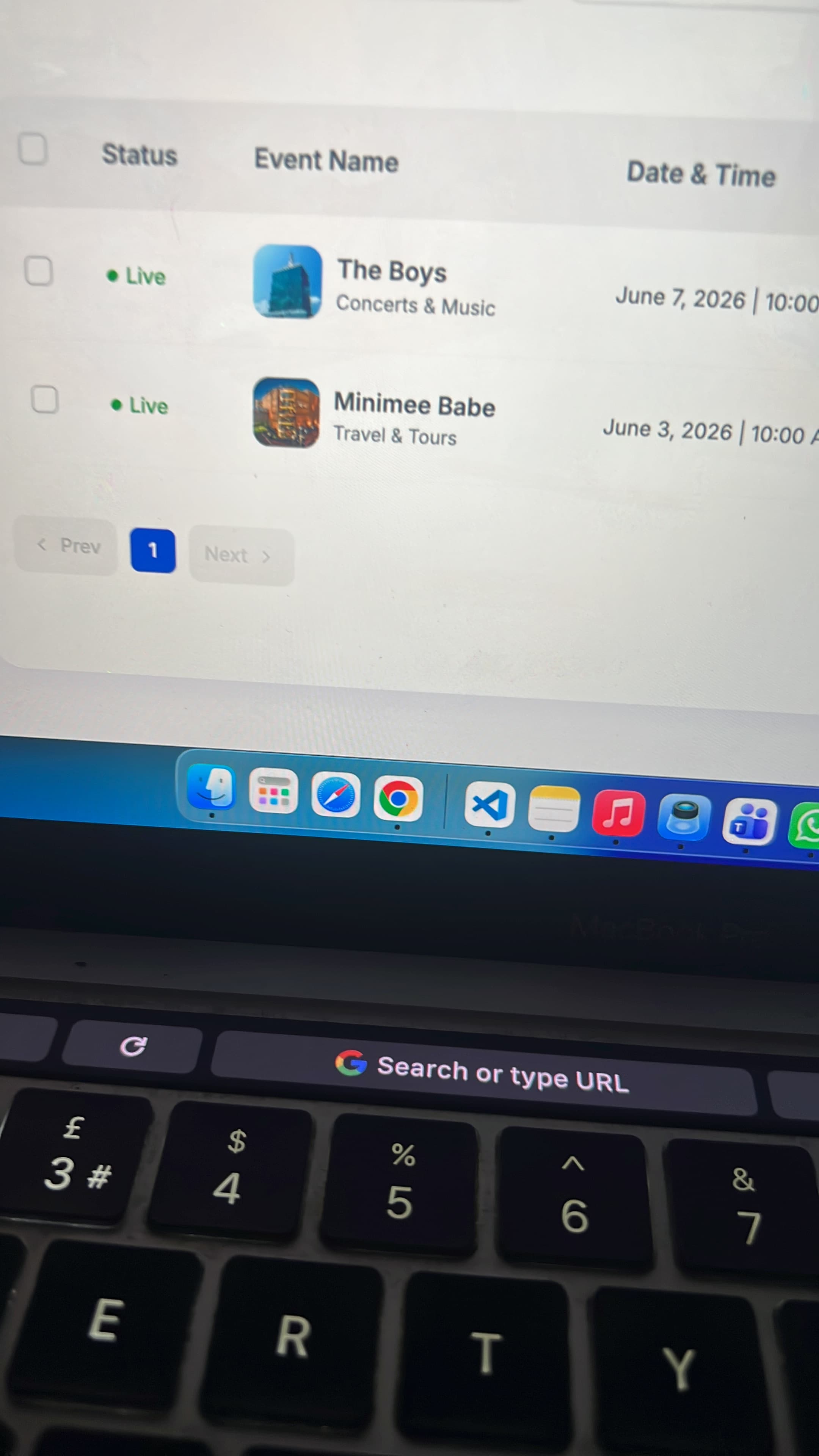 Testing The Event Page After Creating Event
